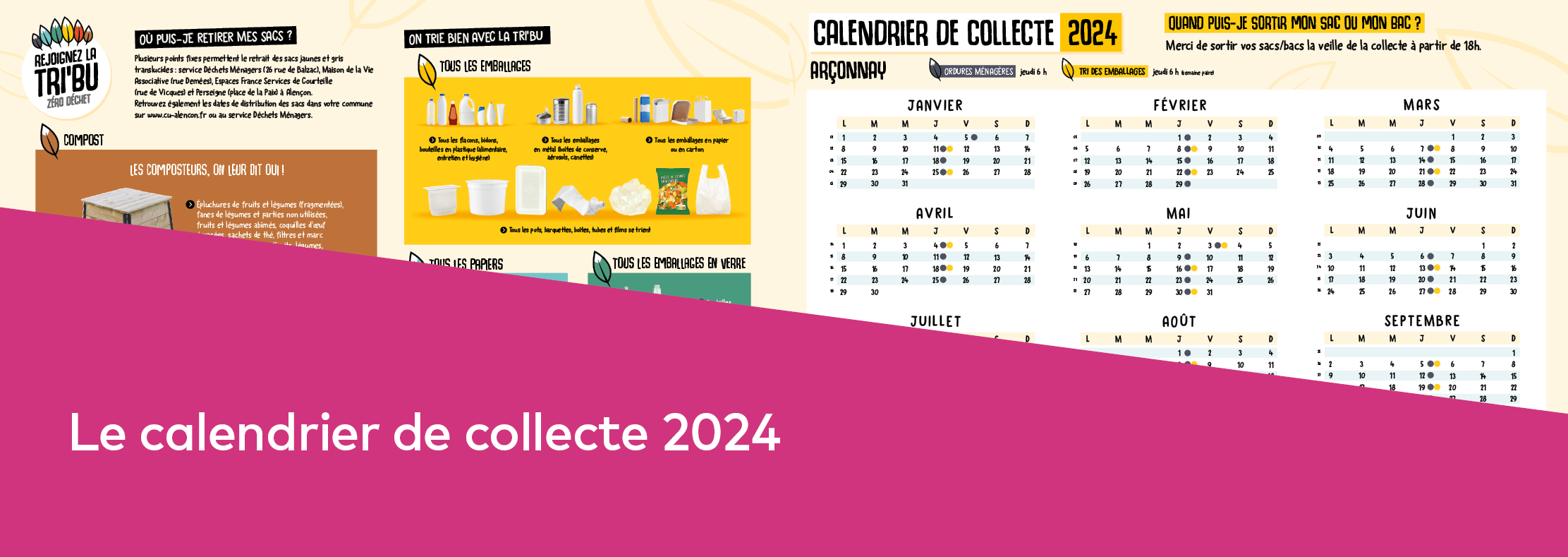 Bandeau illustrant de calendrier de collecte 2024