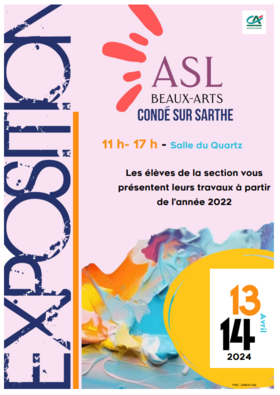 affiche de l'exposition de la section beaux-arts de Condé-sur-Sarthe